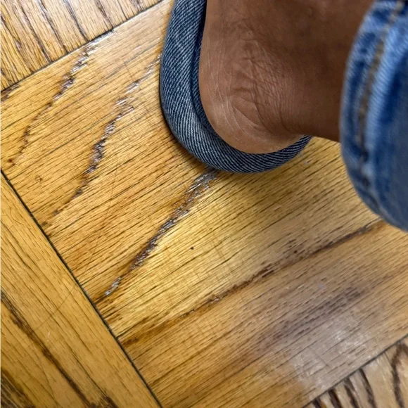 Zara Denim Bow Slide Sandals - Picture 11 of 12